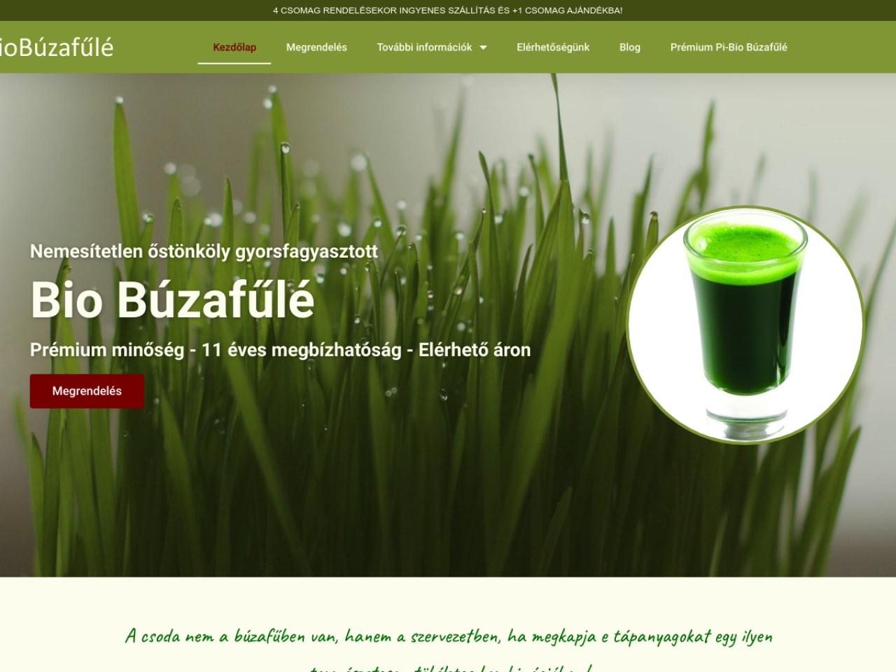 bioBúzafűlé.hu webáruház