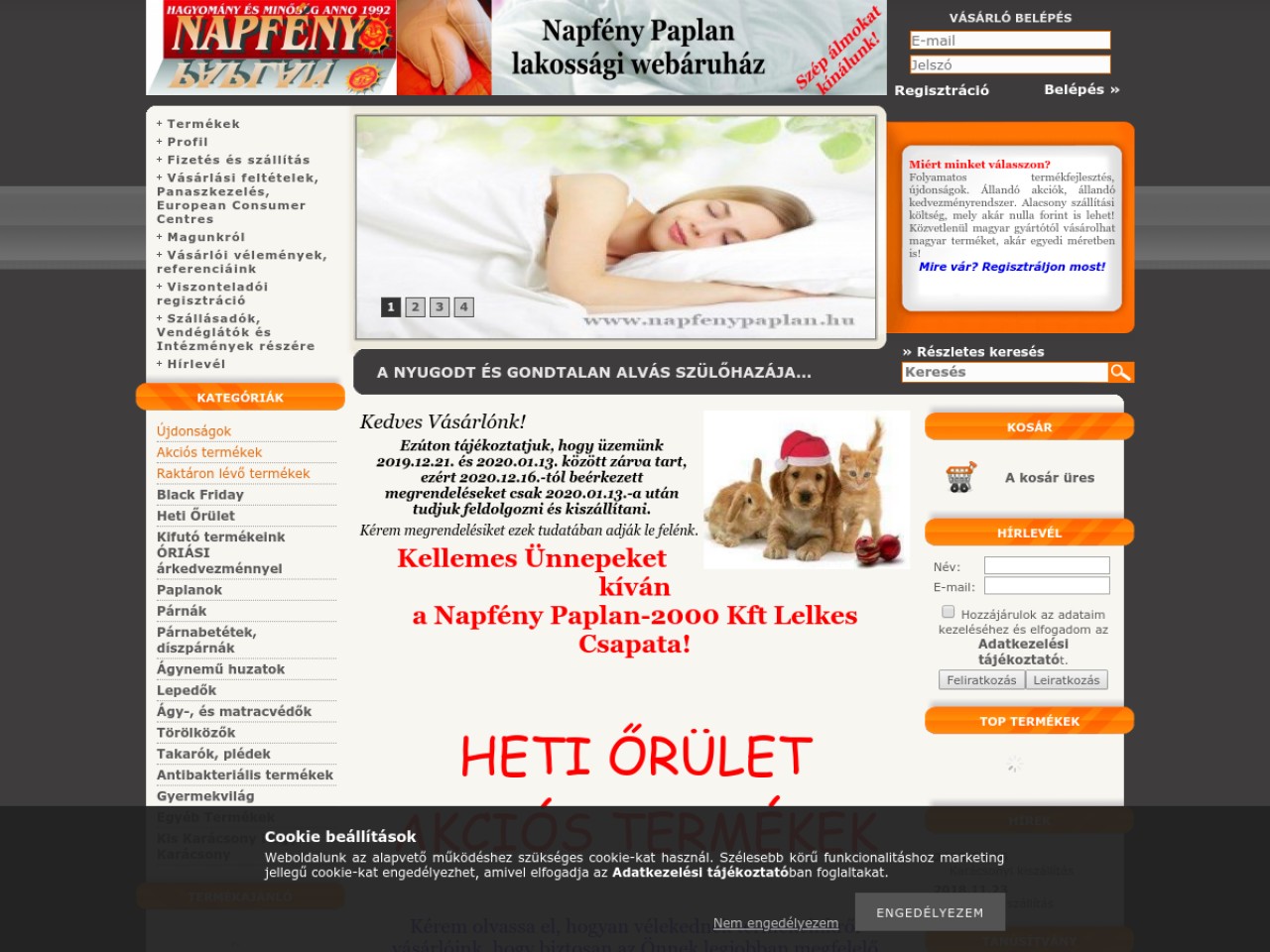 Napfény Paplan Lakástextil Webáruház